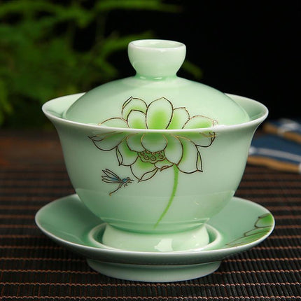 Elegant Floral KungFu Porcelain Teacups Set - Elevate Your Tea Time Experience - Très Elite