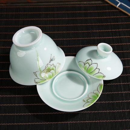 Elegant Floral KungFu Porcelain Teacups Set - Elevate Your Tea Time Experience - Très Elite