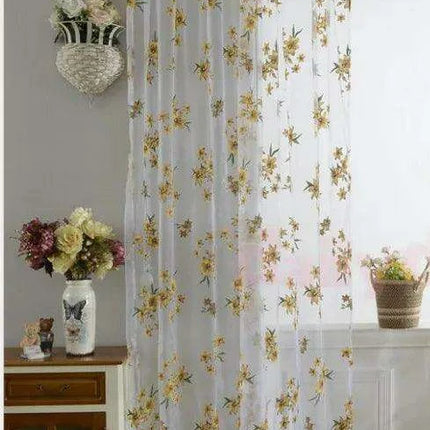 Elegant Floral Sheer Window Curtain for Kids' Spaces - Stylish Privacy Solution..