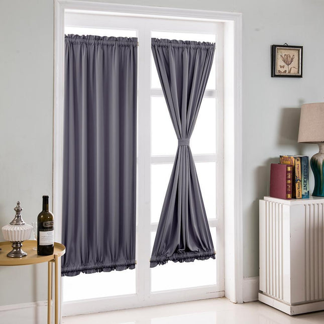 Elegant French Door Blackout Curtain Set with Customizable Tieback