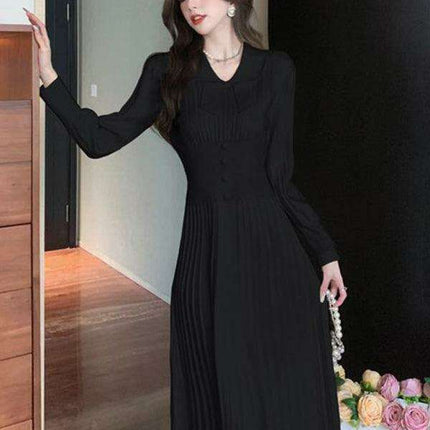 Elegant French-Inspired Women's Knitted Dress with Skirt by Jakoto