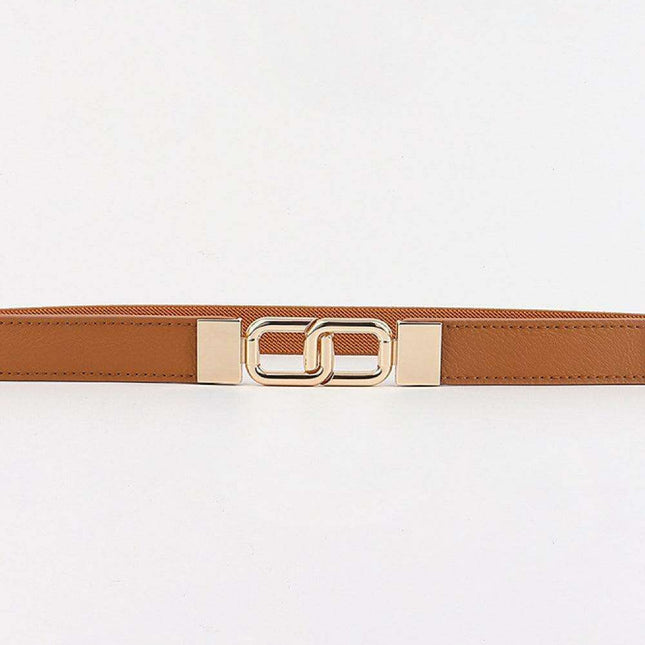 Elegant Geometric Dual Buckle Stretch Belt - Très Elite