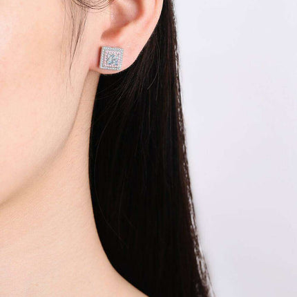 Elegant Geometric Moissanite Square Earrings - Timeless Luxury - Très Elite