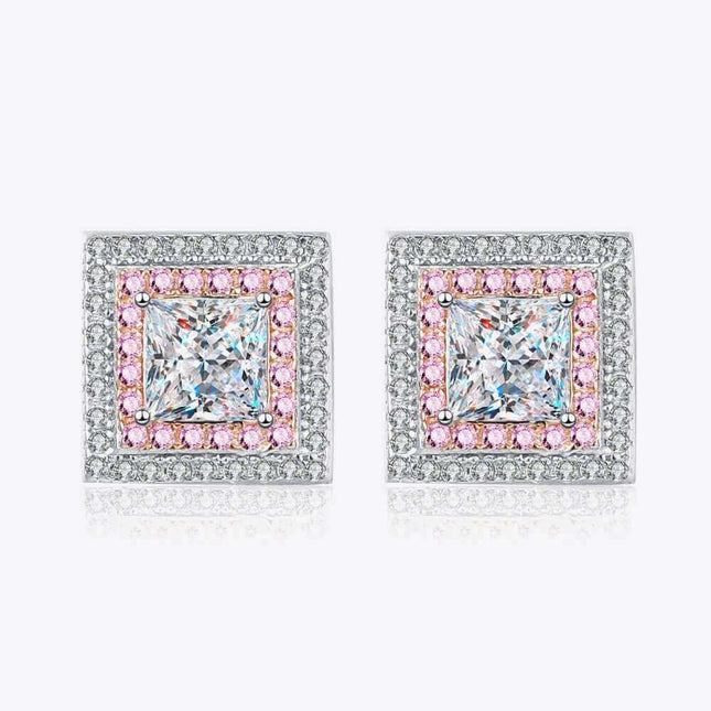 Elegant Geometric Moissanite Square Earrings - Timeless Luxury