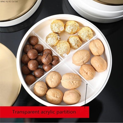 Elegant Ginkgo Leaf Ceramic Serving Tray with Stylish Metal Accents - Très Elite