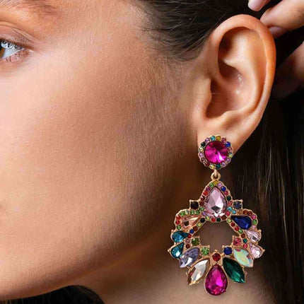 Elegant Glass Stone Drop Earrings for Timeless Style