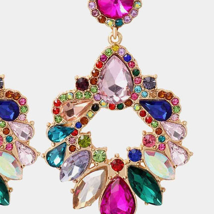 Elegant Glass Stone Drop Earrings for Timeless Style