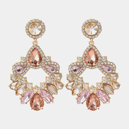 Elegant Glass Stone Drop Earrings for Timeless Style