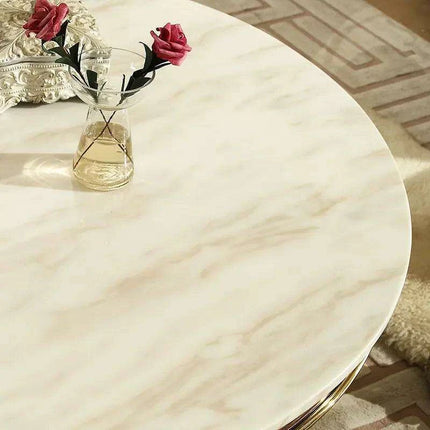 Elegant Gold Marble Coffee Table - Luxurious Home Accent