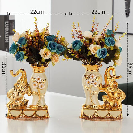 Elegant Golden Elephant Vase - Enhance Your Living Space with European Sophistication - Très Elite