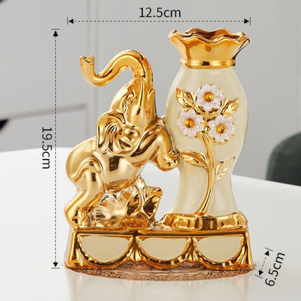 Elegant Golden Elephant Vase - Enhance Your Living Space with European Sophistication - Très Elite