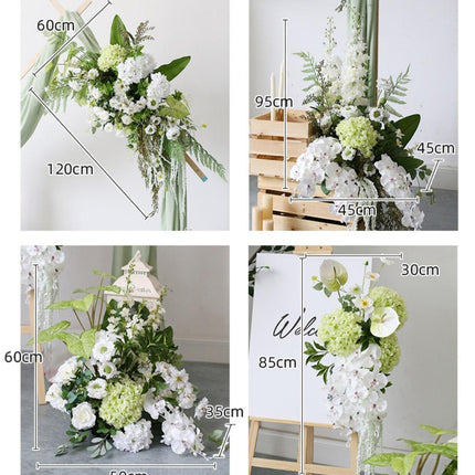 Elegant Green Silk Floral Arrangement for Wedding Decor - Maison d'Elite's JAROWN Flower Row - Très Elite