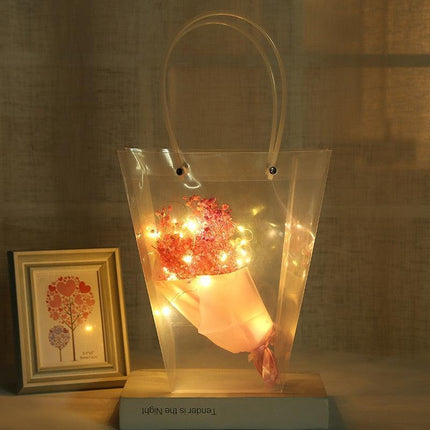 Elegant Gypsophila Dried Flower Arrangement in Trendy Tote Bag - Très Elite