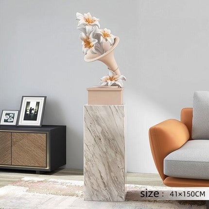 Elegant Handcrafted Phonograph Marble Sculpture for Luxurious Home Ambiance