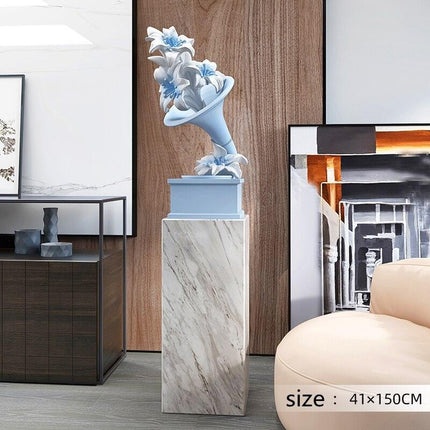 Elegant Handcrafted Phonograph Marble Sculpture for Luxurious Home Ambiance