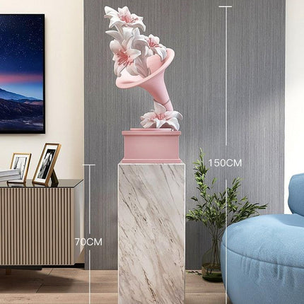 Elegant Handcrafted Phonograph Marble Sculpture for Luxurious Home Ambiance - Très Elite