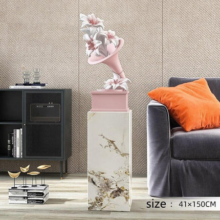 Elegant Handcrafted Phonograph Marble Sculpture for Luxurious Home Ambiance