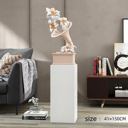 Elegant Handcrafted Phonograph Marble Sculpture for Luxurious Home Ambiance