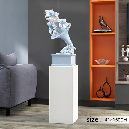 Elegant Handcrafted Phonograph Marble Sculpture for Luxurious Home Ambiance