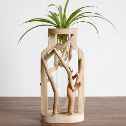 Elegant Handcrafted Wooden Vase with Intricate Detailing for Stylish Home Accents