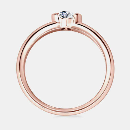 Elegant Heart-Shaped Rose Gold Solitaire Ring with Lab-Created Diamond
