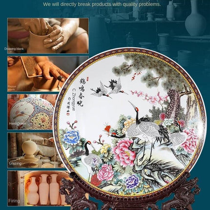 Elegant Heming Chunxiao Design: Luxurious Ceramic Wall Plate for Sophisticated Home Decor