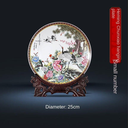 Elegant Heming Chunxiao Design: Luxurious Ceramic Wall Plate for Sophisticated Home Decor