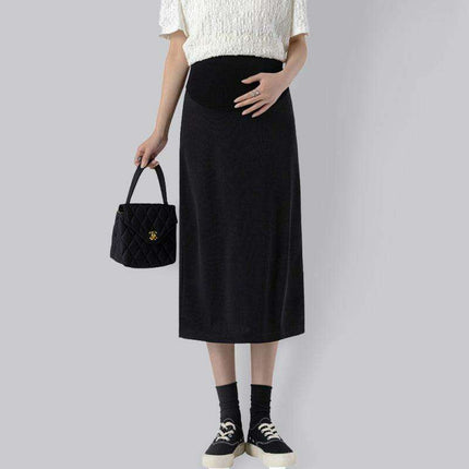 Elegant High-Waisted Maternity Dress with Stylish Back Split - Perfect for Expecting Moms - Très Elite