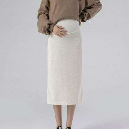 Elegant High-Waisted Maternity Dress with Stylish Back Split - Perfect for Expecting Moms - Très Elite
