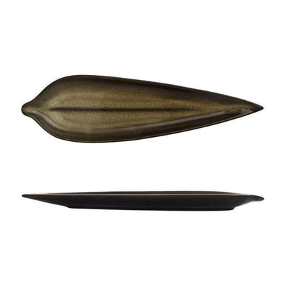 Elegant Japanese Leaf-Design Sushi Plate Collection for Gourmet Dining - Très Elite