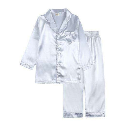 Elegant Kids' Long Sleeve Satin Sleepwear Set