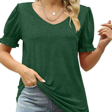 Elegant Knit Peplum Top with Statement Puff Sleeves