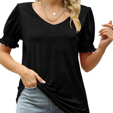 Elegant Knit Peplum Top with Statement Puff Sleeves