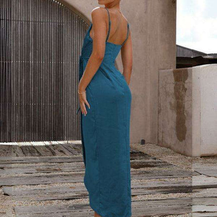 Elegant Knotted Satin Suspender Dress for Women - Très Elite