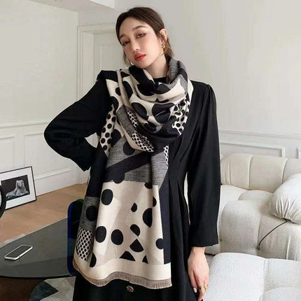 Elegant Korean Double-Sided Cashmere & Acrylic Winter Scarf for Women - Très Elite