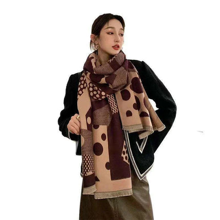 Elegant Korean Double-Sided Cashmere & Acrylic Winter Scarf for Women - Très Elite
