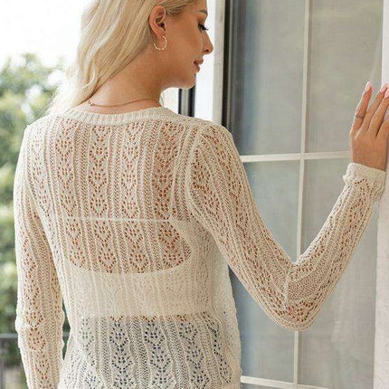 Elegant Lace-Up Knit Cardigan for Women