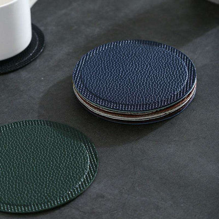 Elegant Leather Drink Coasters: Stylish Shield for Your Tabletop - Très Elite