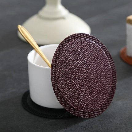 Elegant Leather Drink Coasters: Stylish Shield for Your Tabletop - Très Elite