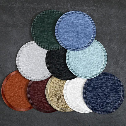 Elegant Leather Drink Coasters: Stylish Shield for Your Tabletop - Très Elite