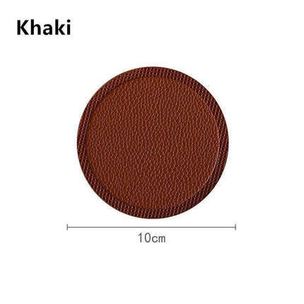 Elegant Leather Drink Coasters: Stylish Shield for Your Tabletop..