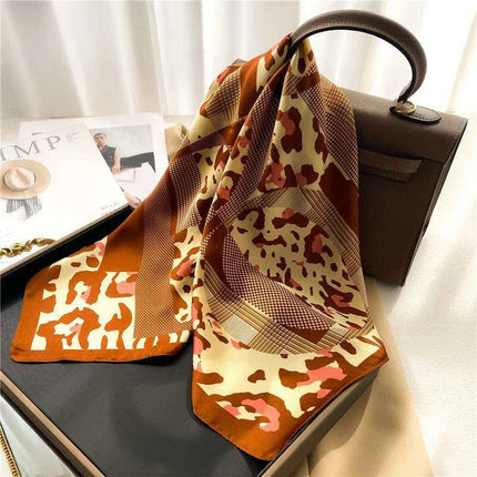Elegant Leopard Print Silk-like Scarf: Elevate Your Style Game - Très Elite