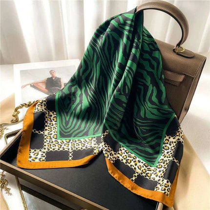 Elegant Leopard Print Silk-like Scarf: Elevate Your Style Game - Très Elite
