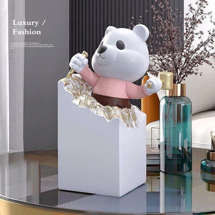Elegant Light Luxury Bear Figurine for Stylish Home Accents - Très Elite