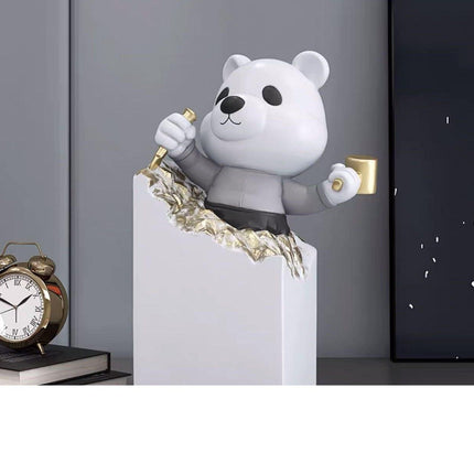 Elegant Light Luxury Bear Figurine for Stylish Home Accents- Très Elite- Très Elite