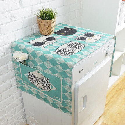 Elegant Linen Cartoon Dust Cover for Chic Storage Solutions