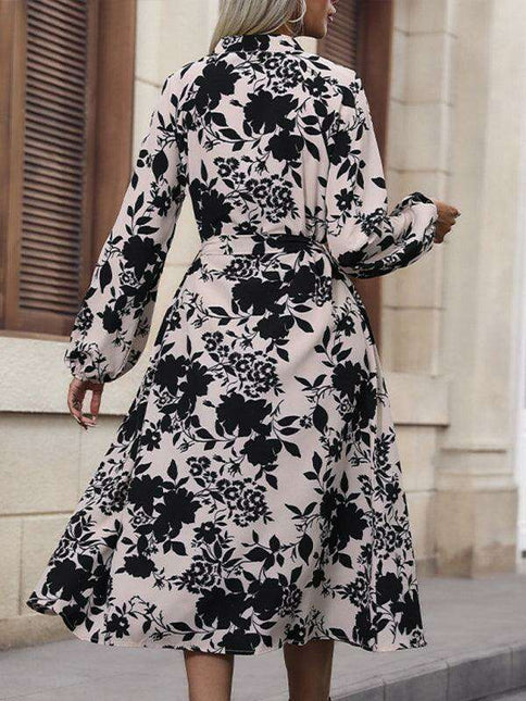 Elegant Long-Sleeve Stand Collar Dress: Timeless Sophistication