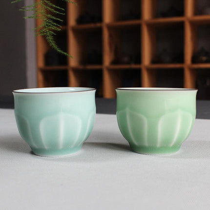 Elegant Longquan Celadon Tea Cups Set - Exquisite Ceramic Duo - Très Elite