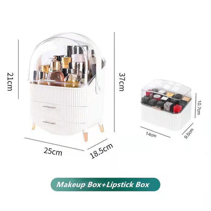 Elegant Makeup and Jewelry Storage Solution with Spacious Organization Compartments