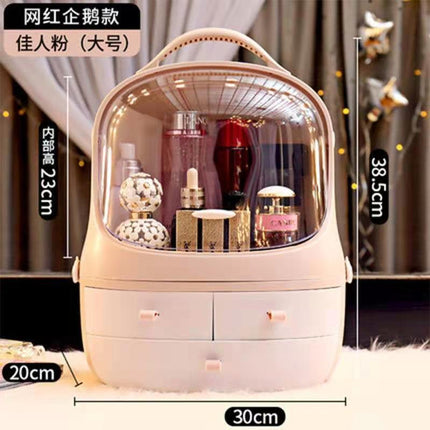 Elegant Makeup and Jewelry Storage Solution with Spacious Organization Compartments